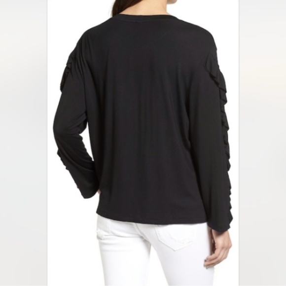 BP. Nordstrom Gray Ruffle Long Sleeve Pullover SM - Picture 7 of 8